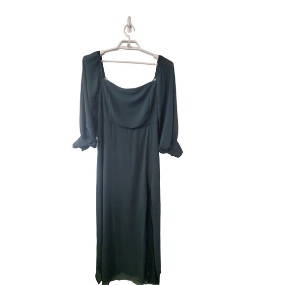 Lulus Dresses & Skirts - Lulus nwt dress womens 2X Feel the Romance off shoulder maxi formal Emerald